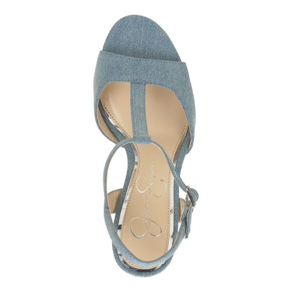 JESSICA SIMPSON Womens Blue 1-1/2" Platform Ameeka Platform Shoes 9.5 M - Picture 3 of 4